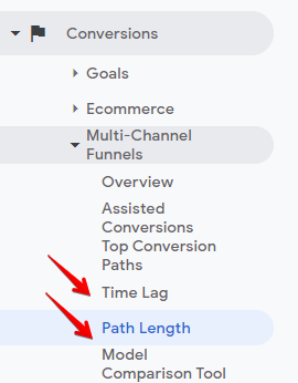google analytics guide to assisted conversion - menu screenshot