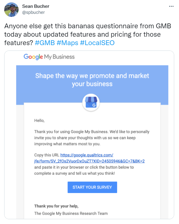 paid google company page questionnare