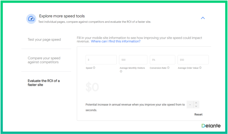 mobile website load faster benefit calculator