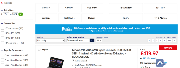 product filtering to increase e-commerce sales