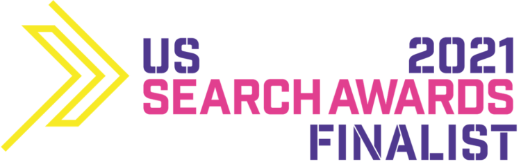 us search awards 2021 nomination for delante badge