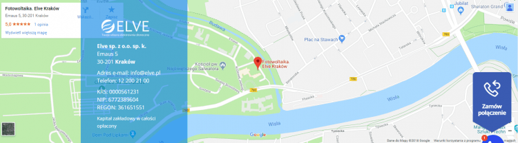 website footer with contact info