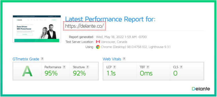 website loading on mobile in gtmetrix