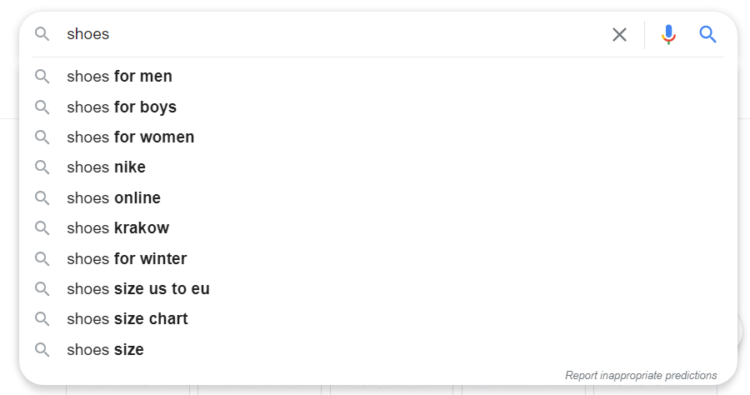 what are lsi keywords search box shoes