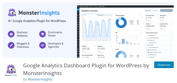 wordpress plugins monsterinsights