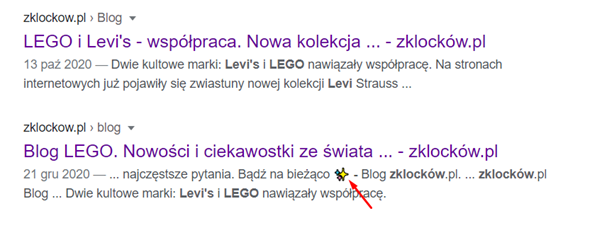 SERP for ZKlockow blog