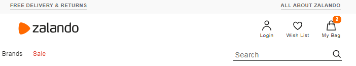 Zalando - logging in UX